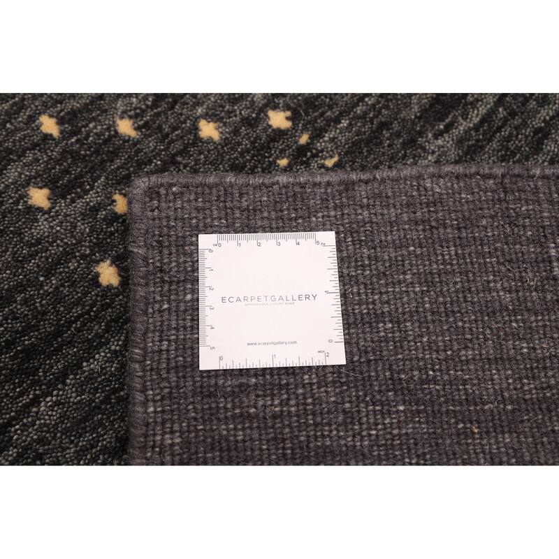 ECARPETGALLERY Hand Loomed Kashkuli Gabbeh Dark Grey Wool Rug - 9'1 x 11'8