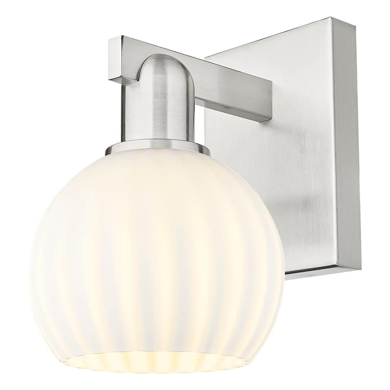 Innovations Lighting 716-1W-10-6 White Venetian Sconce White Venetian - Brushed Satin Nickel / White Venetian