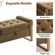 preview thumbnail 12 of 79, 66" Storage Bench King Size End of Bed with Double Lids and Gold Legs