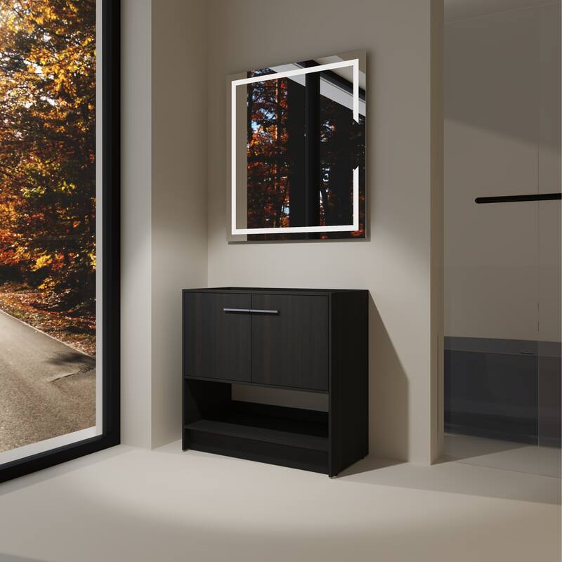 36" Bathroom Vanity, 2 Doors, Freestanding Bathroom Cabinet Vanity, Plywood (Excluding Sink)