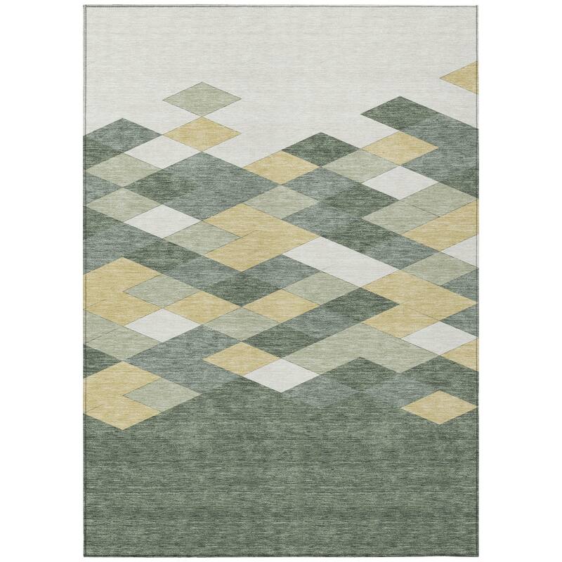 Machine Washable Indoor/ Outdoor Modern Avo Chantille Rug