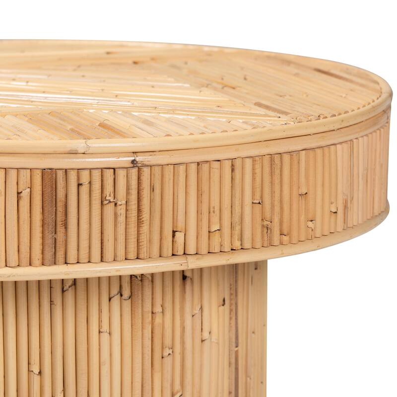 Iryna Modern Bohemian Natural Rattan End Table