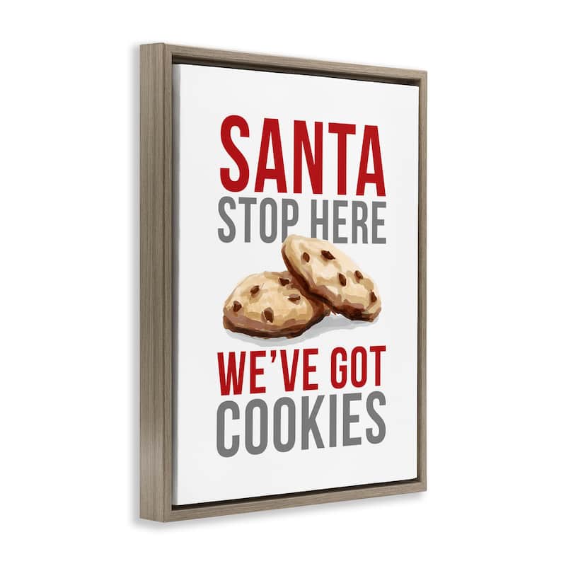 Stupell Santa We Have Cookies Framed Floater Canvas Wall Art Design By Dogwood Portfolio
