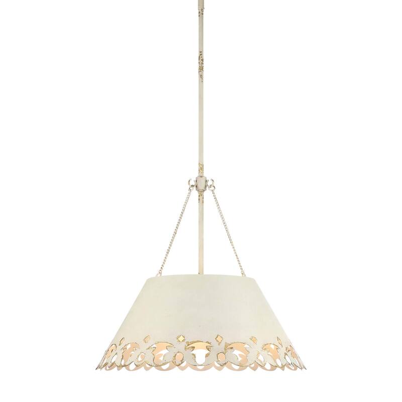 Golden Lighting 0883-5P Eloise 5 Light 21" Wide Pendant - Antique Ivory