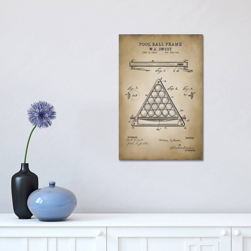 iCanvas "Billiard III" by PatentPrintStore Canvas Print