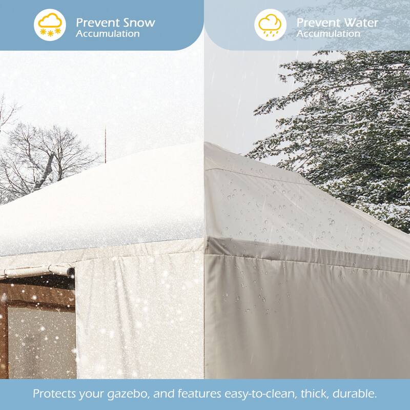 EROMMY Winter Gazebo Cover, Outdoor Cover for Hardtop Gazebos, Enclosed Cover with Sidewalls and Mesh Windows