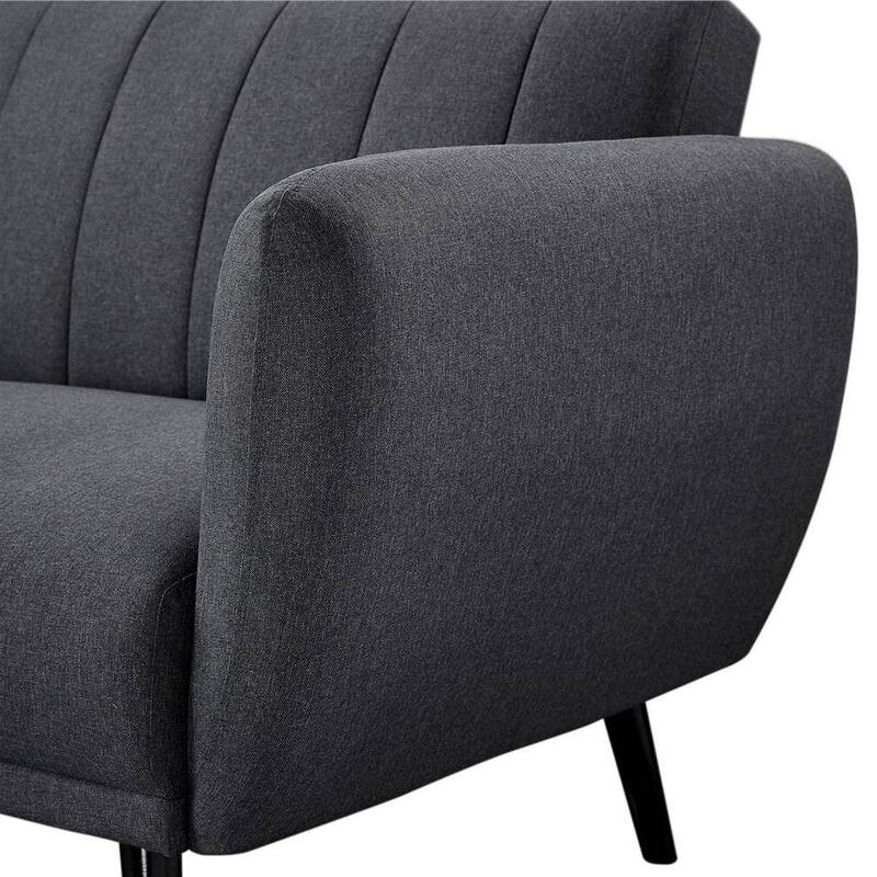 Modern ScandinavianLinen Upholstered Sofa Bed with Wooden Legs