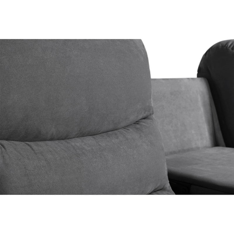 82" Width Polyester/Suede 5-Piece Manual Reclining Sectional Sofa