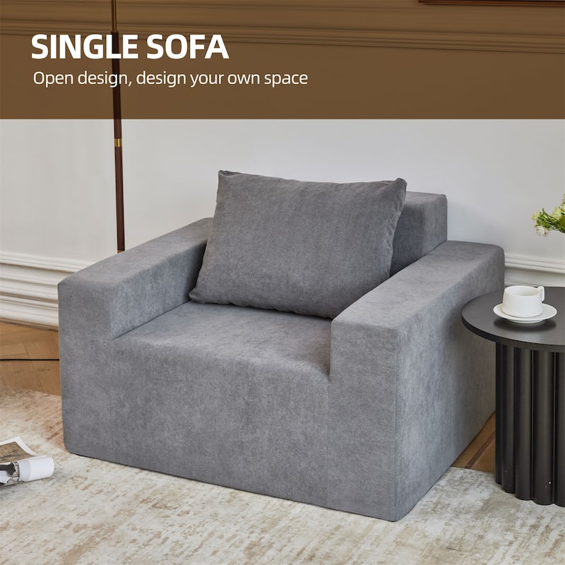 Single Foam Sofa with Pillow