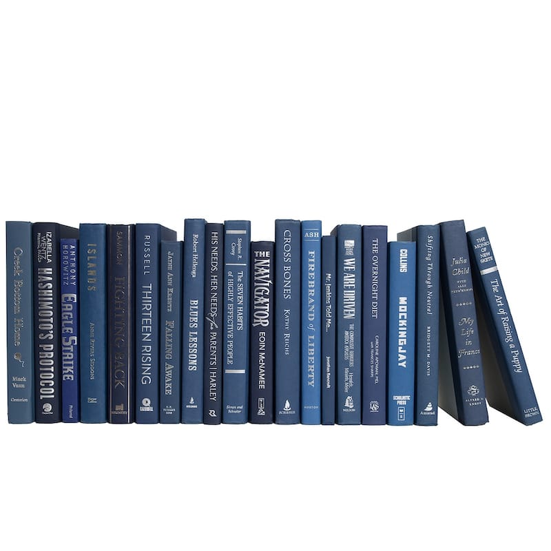 Books Blue Decorative Accessories: Denim & Silver Color By The Foot
