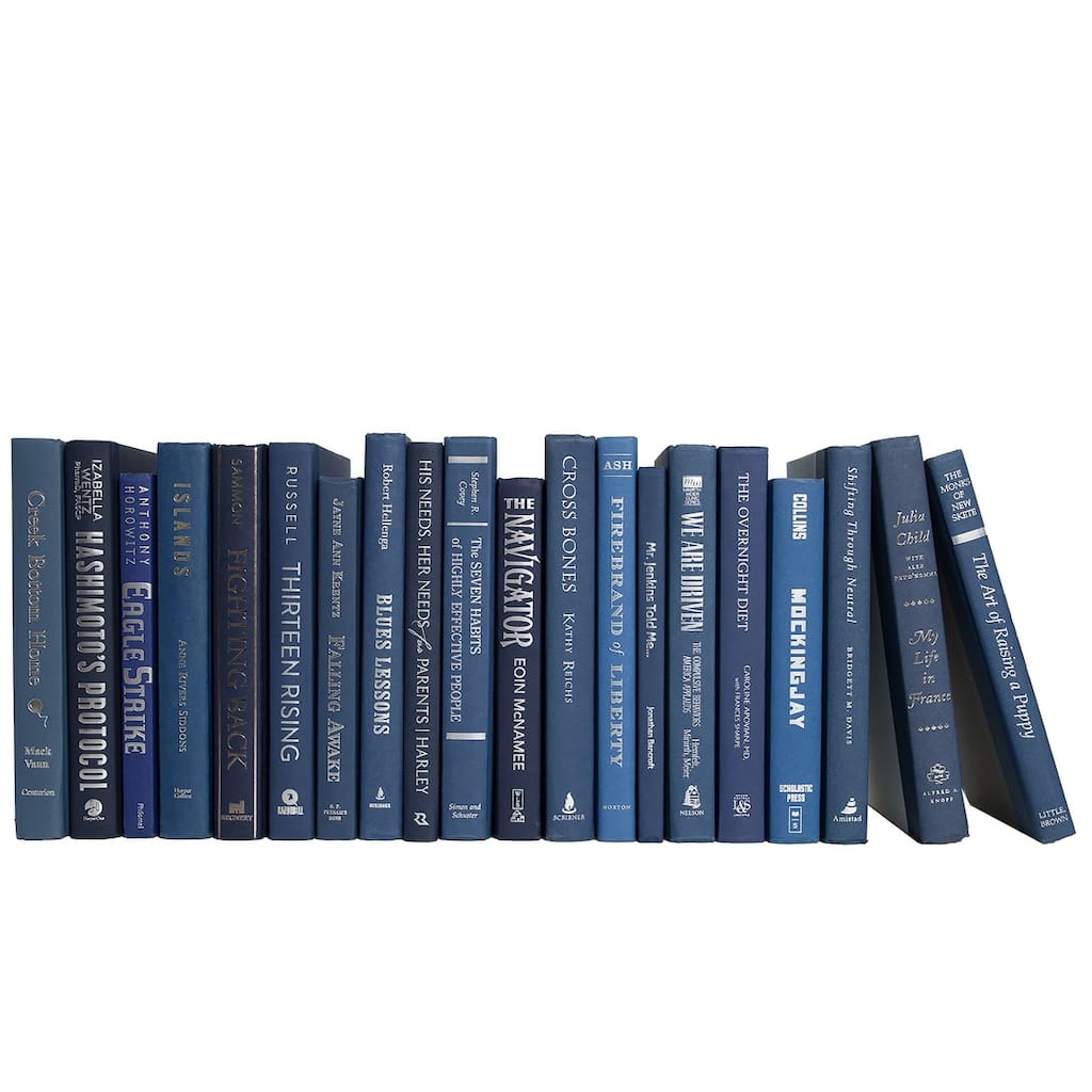 Books Blue Decorative Accessories: Denim & Silver Color By The Foot