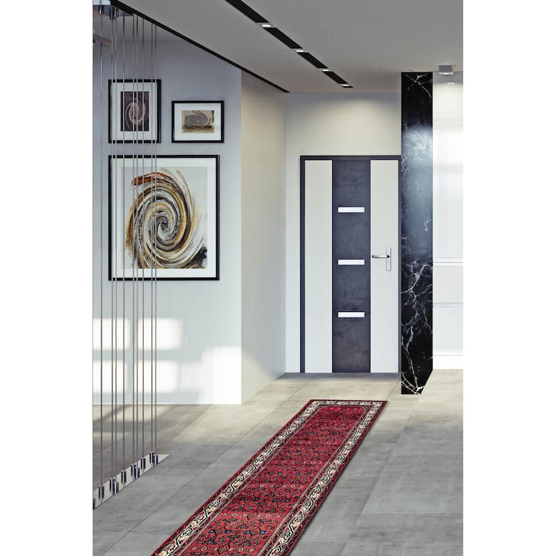 ECARPETGALLERY Hand-knotted Andelz Red Wool Rug - 2'11 x 9'7