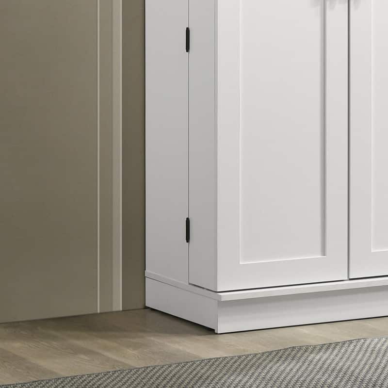 Lincoln White Storage Cabinet with Swing-Out Storage Door