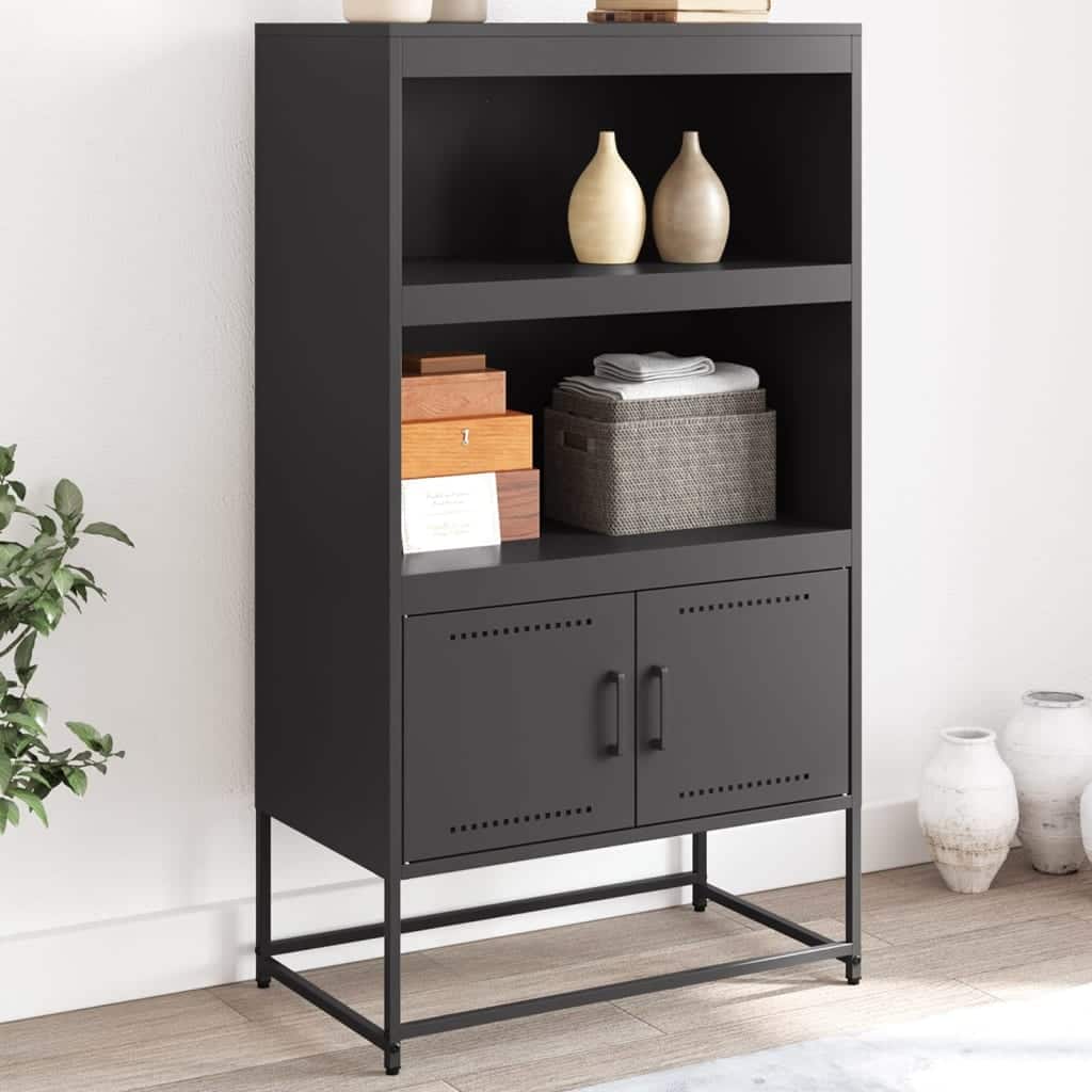 vidaXL Highboard Storage Side Cabinet Cupboard Living Room Furniture Steel - 27.0 x 15.2 x 48.6