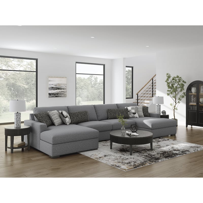 Signature Design by Ashley Bealton Gray 4-Piece Sectional with Double Chaise - 182" W x 69" D x 41" H