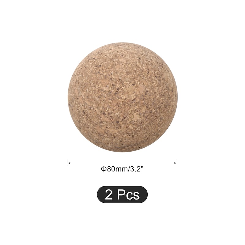 2 Pcs Wine Cork Ball, Wooden Cork Ball Stopper Cork Caps Stoppers - 80mm