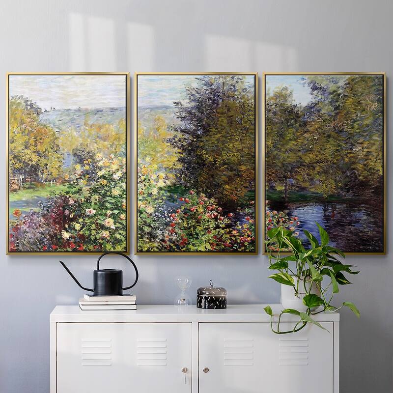 The Corner of the Garden at Montgeron, 1876 - Multi Piece Framed Canvas