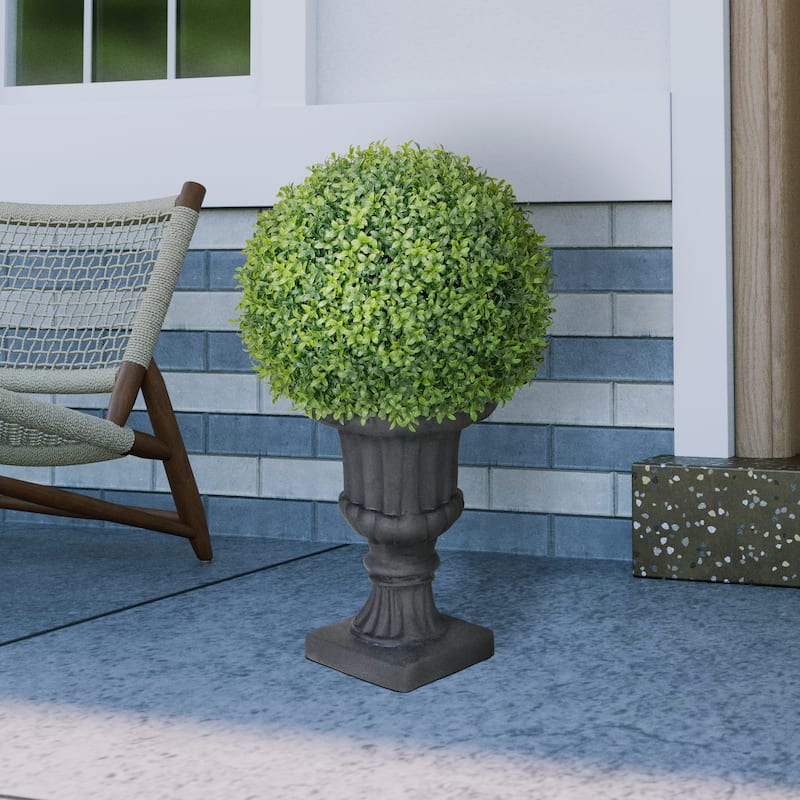 Puleo International 25" Single Bell Topiary Boxwood Artificial Tree