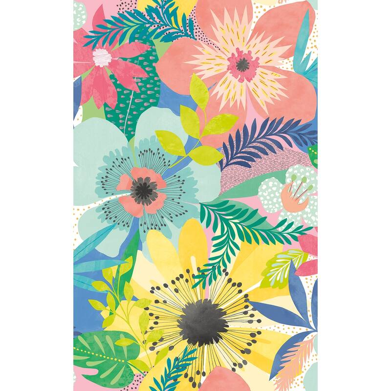 Janis Pastel Floral Riot Wallpaper