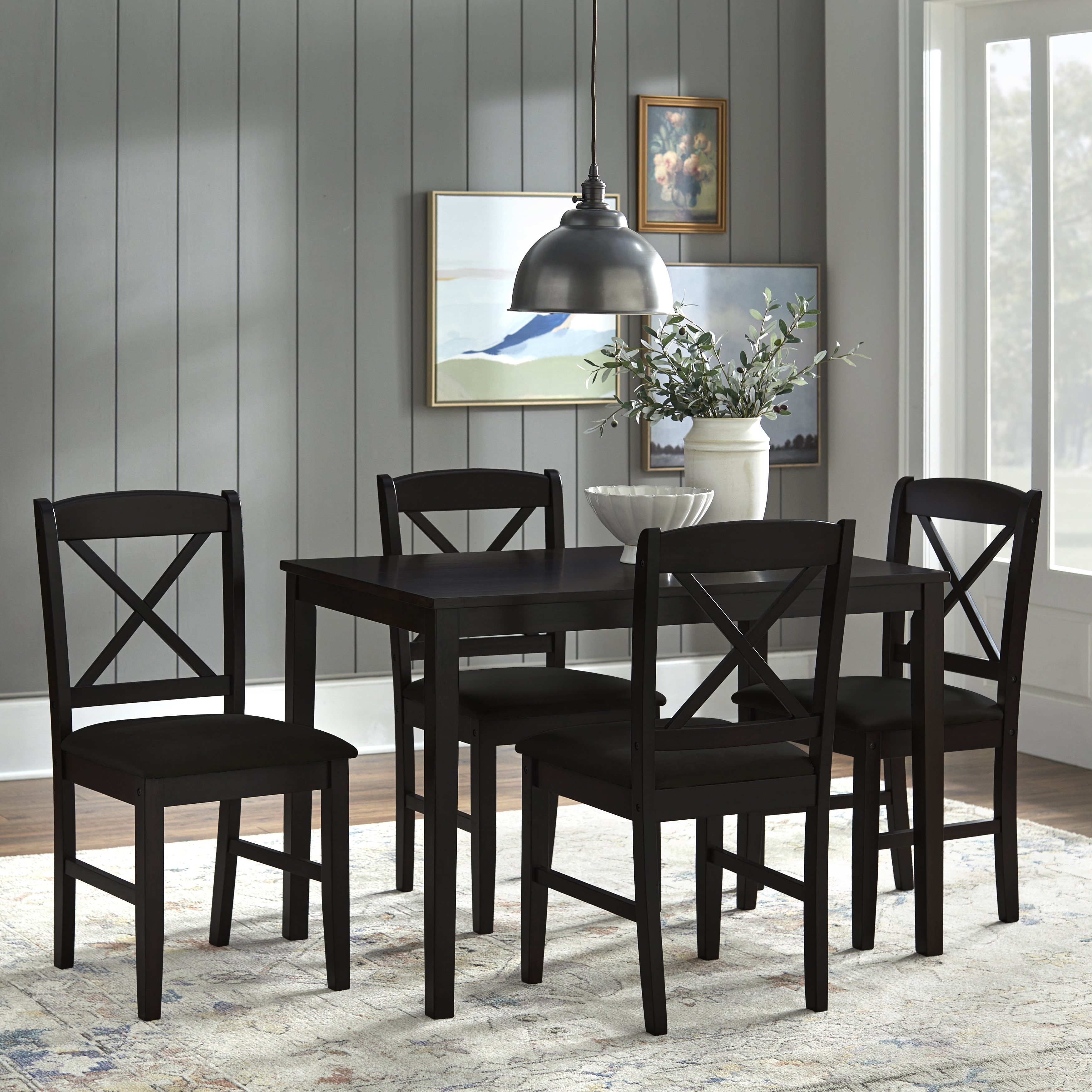 Simple Living Wisconsin Black 5-piece Crossback Dining Set
