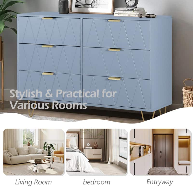 6 Drawer Dresser Drawer Chest Storage Cabinet Organizer