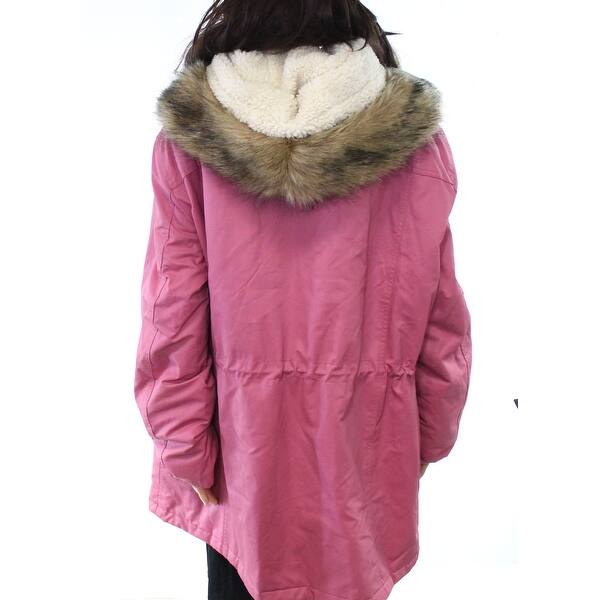 Shop J Crew Womens Jacket Coat Pink Size Xxl Winter Parka Faux