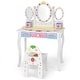 preview thumbnail 2 of 8, Costway Kids Vanity Princess Makeup Dressing Table Chair Set w/ - See Details