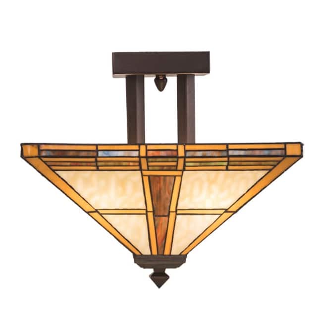 Meyda Tiffany 200425 Prairie Straw 4 Light 24" Wide Semi-Flush Ceiling