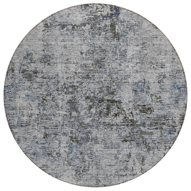 Machine Washable Indoor/ Outdoor Abstract Solid Chantille Rug