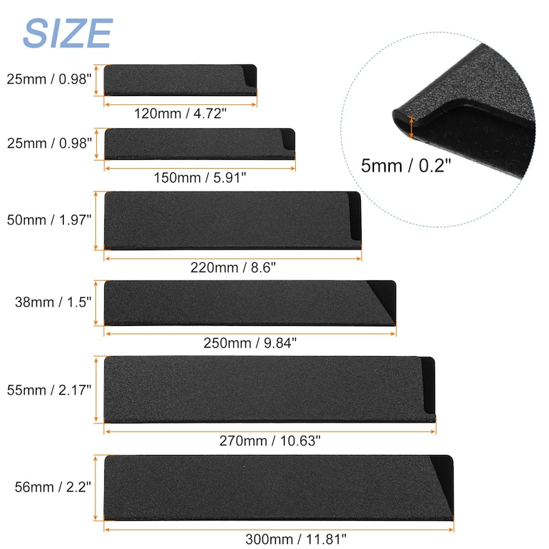 10Pcs Set Knife Edge Guards ABS Knife Cover Sleeves Knife Blade Protector - Black - Black