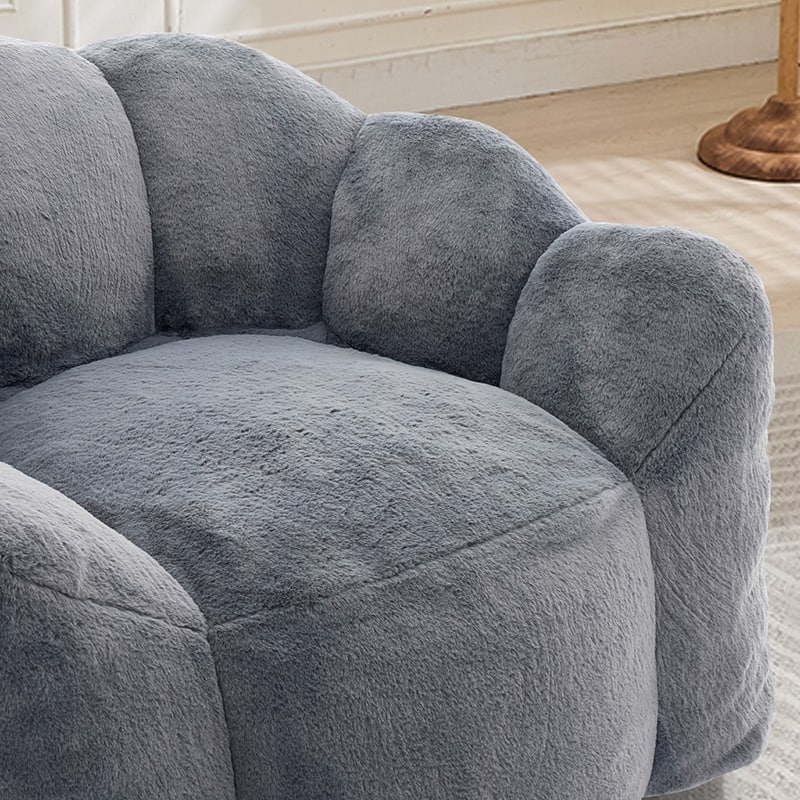 Lotus Type Compression Lazy Sofa Oversized Bean Bag Sofa Accent Chair for Adults with Pull Strap and Non-slip Base, Easily Moved