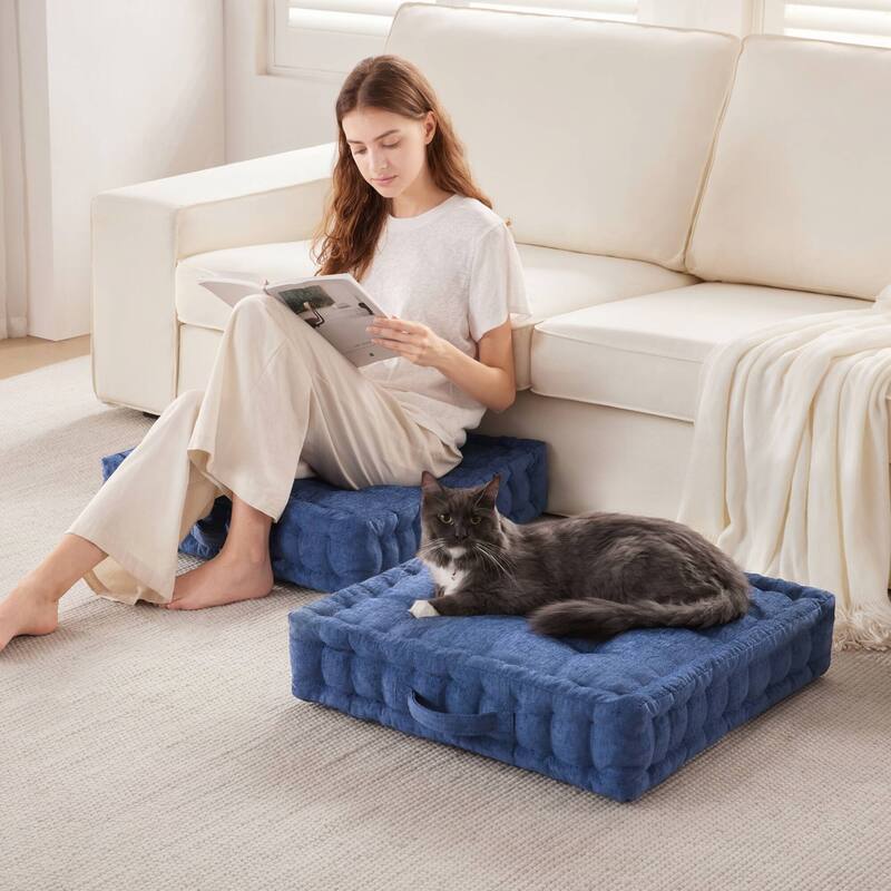 Poly Chenille Square Floor Pillow Cushion-24x24",only 1PC