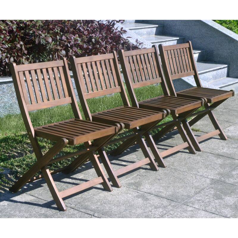 Acacia Folding Dining Chairs (Set Of 4)