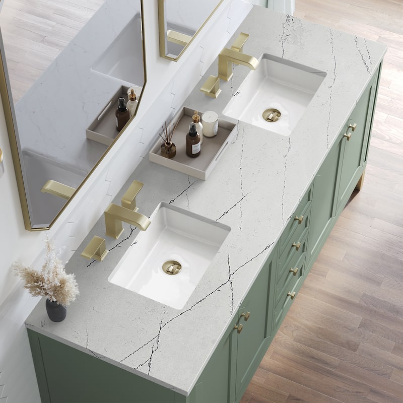 Chicago 72" Double Vanity, Smokey Celadon, w/FreePower Wireless Charger