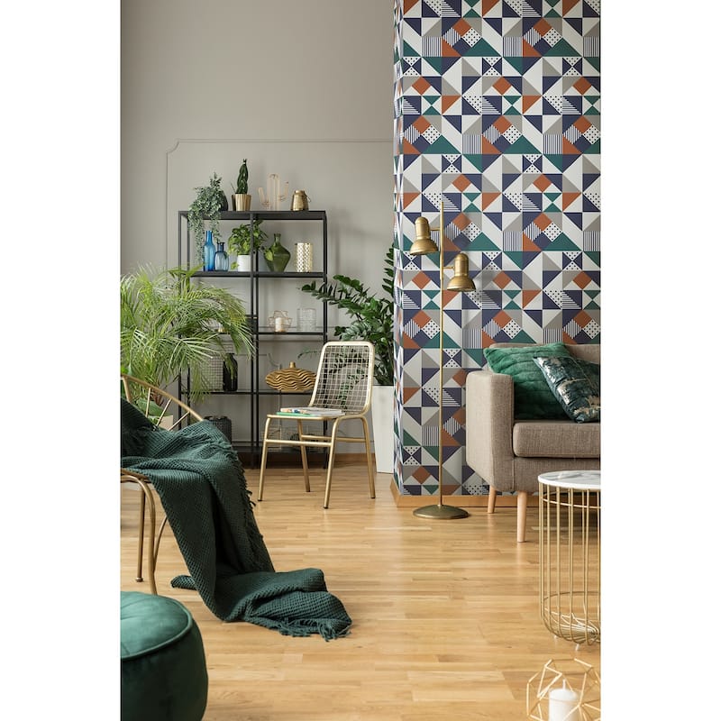 Seabrook Designs Lozenge Geometric Unpasted Wallpaper