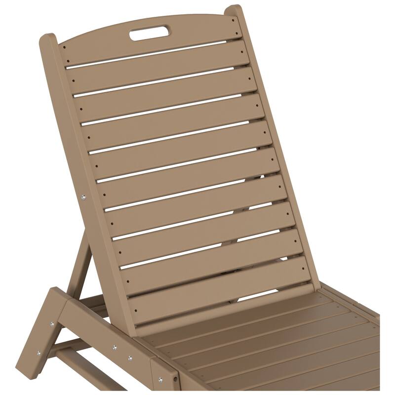 Laguna Hdpe All Weather Outdoor Patio Pool Reclining Armless Chaise Lounges With Square Side Table (3-Piece Set)
