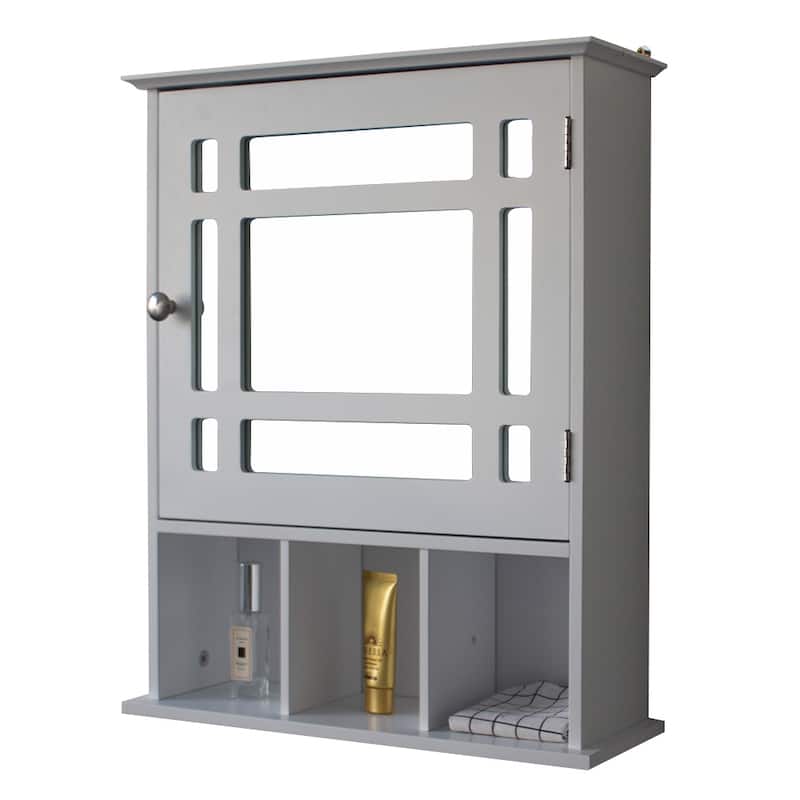 Three Compartment Storage Bathroom Cabinet - Espresso/White