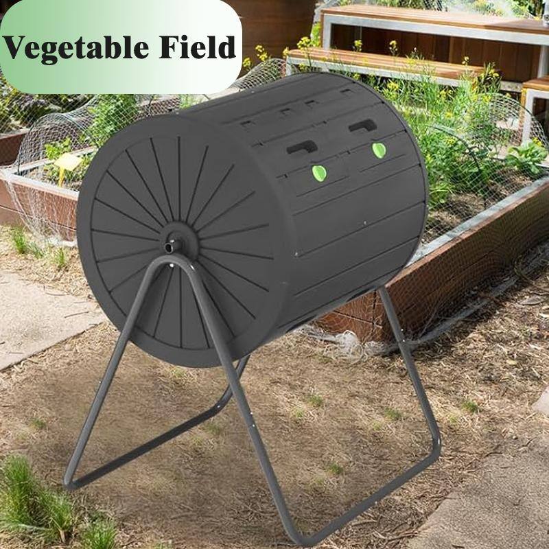 Momei 142L/37.5 Gal Single-Chamber Rolling Compost Tumbler - UV-Resistant Outdoor Garden Composter,Keeps Compost Dry