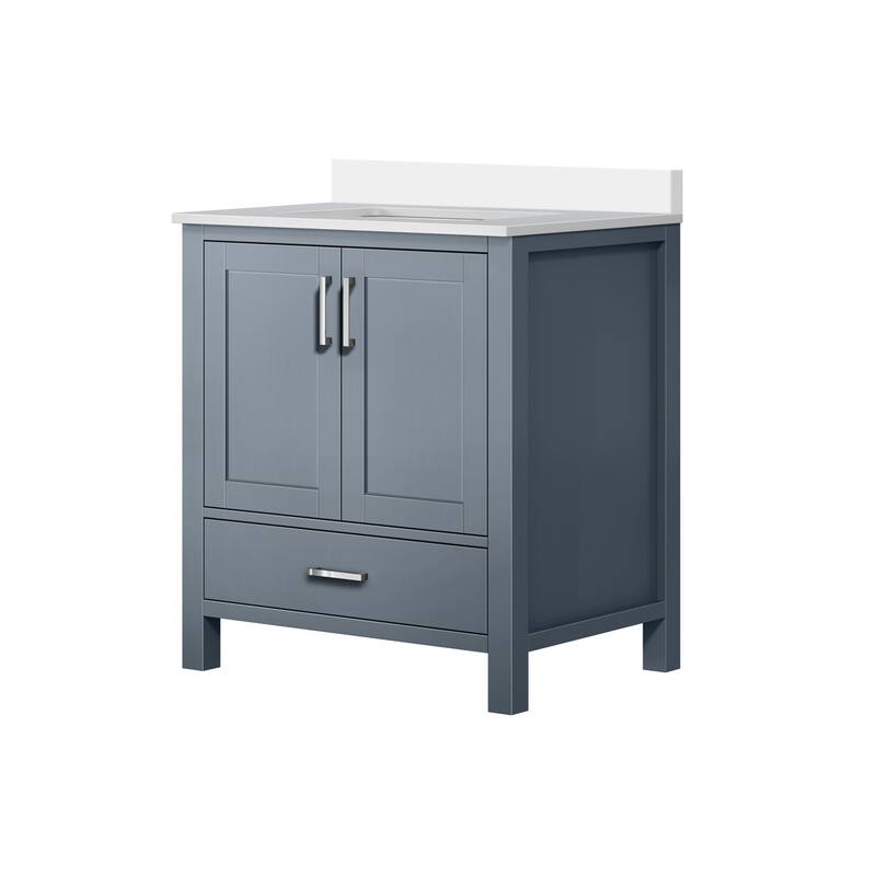 Jacques 30 in. W x 22 in. D Dark Grey Bath Vanity and White Quartz Top