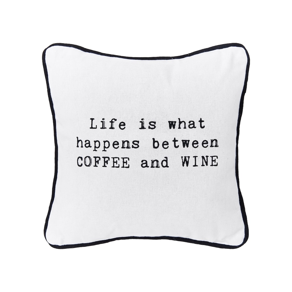 Coffee And Wine 10" x 10" Printed Throw Pillow