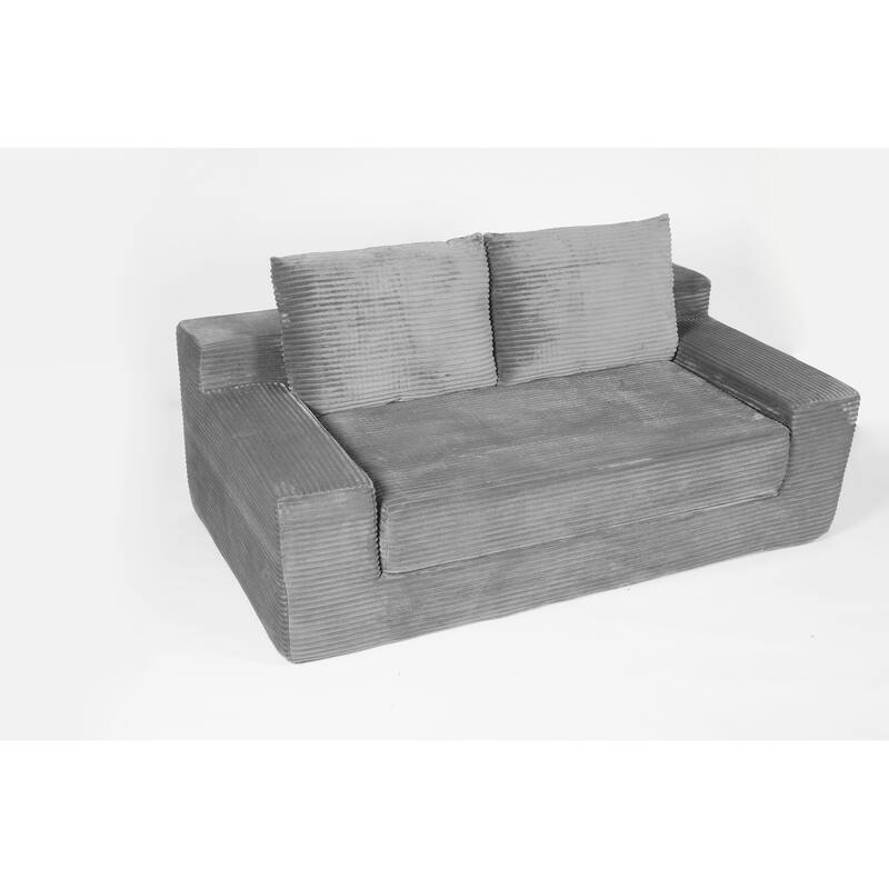 Loveseat Sofa, Comfortable Deep Seat Sofa Bed, Modern Small Corduroy Couch for Living Room Bedroom