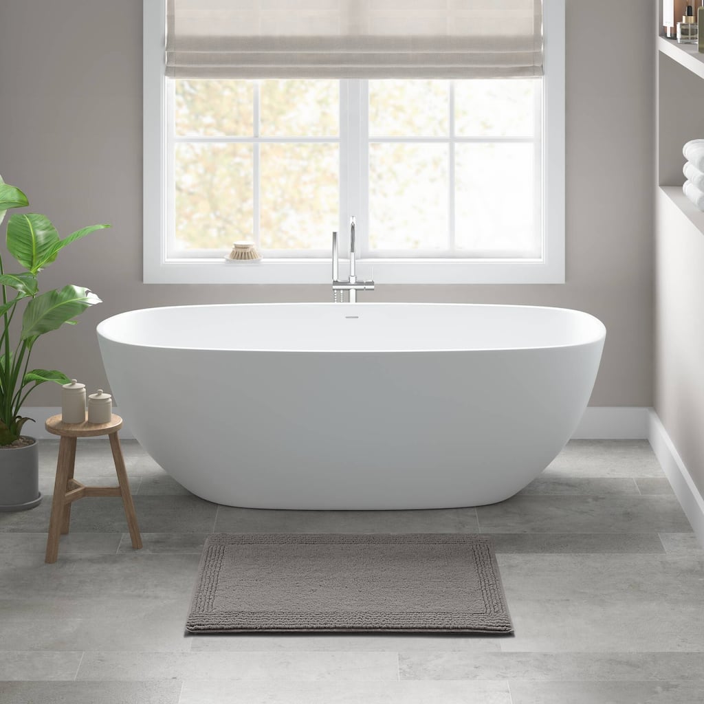 1 PCS 20x30"Tufted 3000 GSM Reversible Bath Rug Charcoal - 3' x 2'