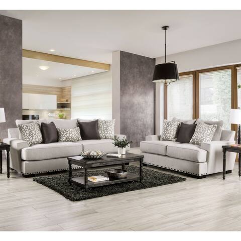 Bule Modern Light Grey 2-piece Living Room Set by Furniture of America