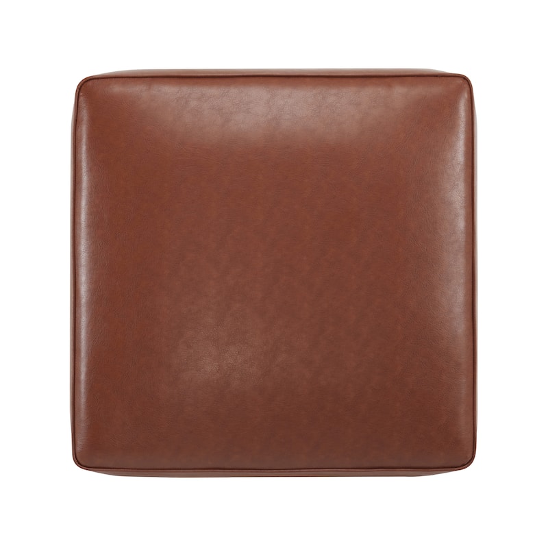 Square PU Leather Ottoman - Upholstered Footrest for Living Room