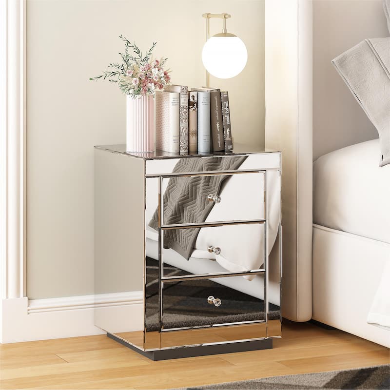 Modern 3-Drawers Nightstand Bedside Table - 3-drawer