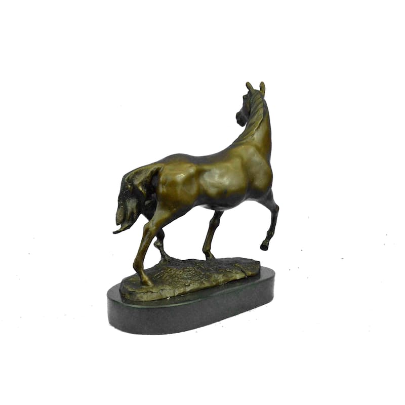 Natural Free Arabian Horse Barn Racing Race Sculpture Marble Base Figurine Statu
