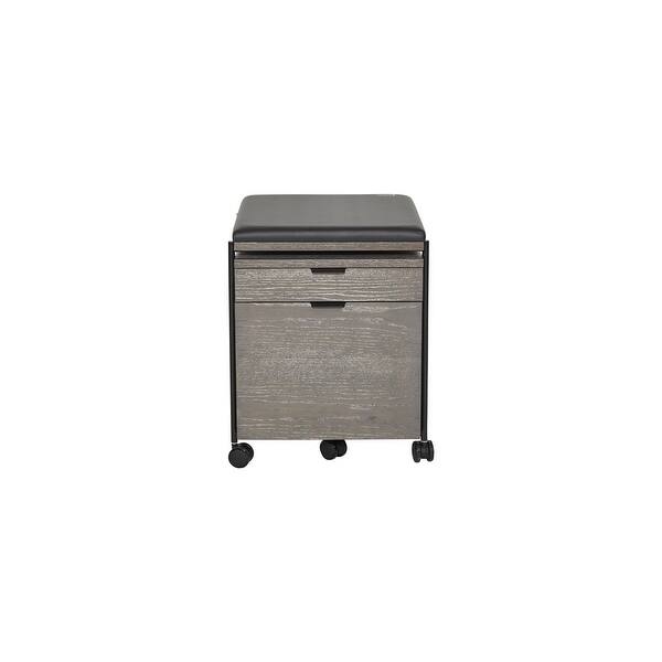Shop Black Friday Deals On Standing Desk Grey Ash Wood Mobile Pedestal With Cushion On Sale Overstock 25443856