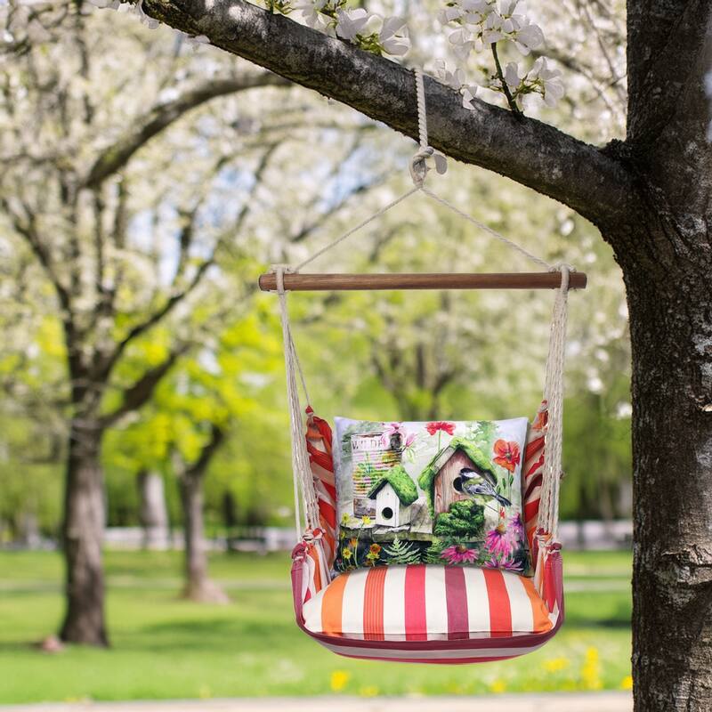 Magnolia Casual Swing Set 4 piece - Cristina Stripe w/ Garden Birdhouses