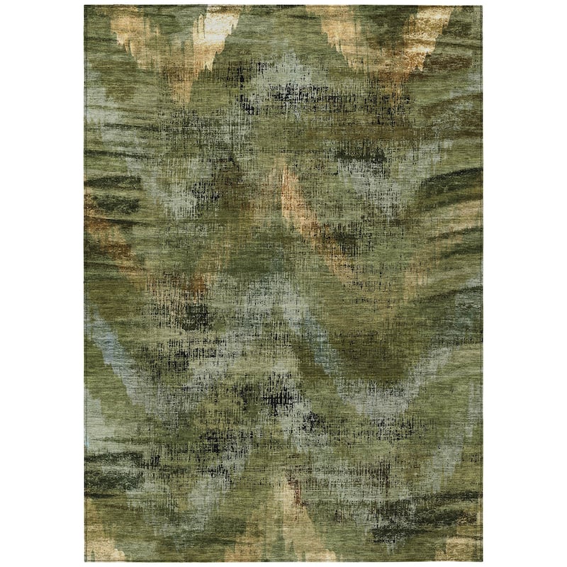 HomeRoots Abstract Transitional Rectangle Outdoor Rug