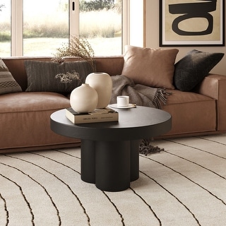 Modrest Bruni Modern Black Concrete Coffee Table - Bed Bath & Beyond ...
